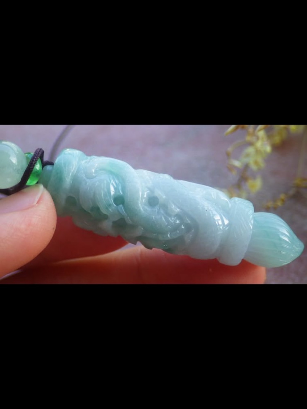 Exquisite certificate jadeite greeb jade white success dragon pen pendant